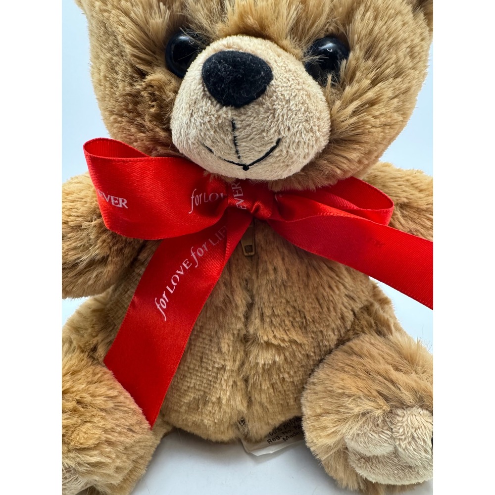 Forever‎ Love Bear Plush Red Ribbon Stuffed Animal Toy Valentine Gift
